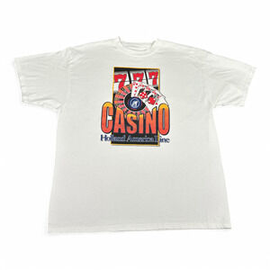 Vintage Casino Shirt Adult EXTRA LARGE White Holland America Line Gamble 90s